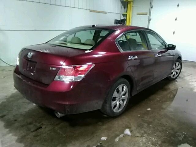 1HGCP36848A038751 - 2008 HONDA ACCORD EXL BURGUNDY photo 4