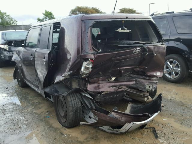 JTLKE50E891075480 - 2009 TOYOTA SCION XB MAROON photo 3
