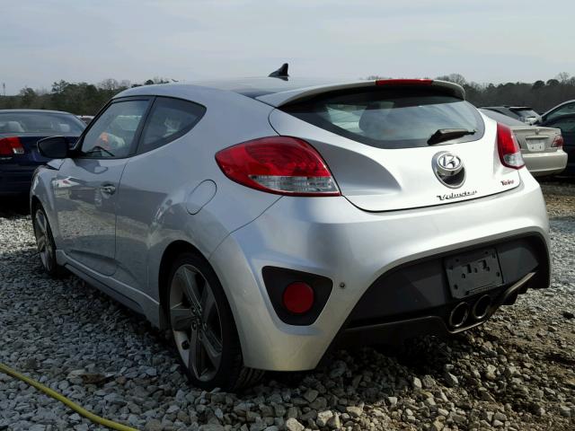 KMHTC6AE3DU111329 - 2013 HYUNDAI VELOSTER T SILVER photo 3