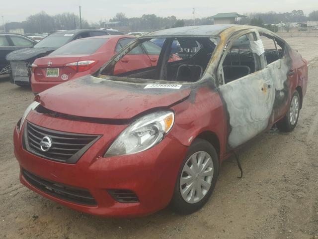 3N1CN7AP0EL860657 - 2014 NISSAN VERSA S RED photo 2