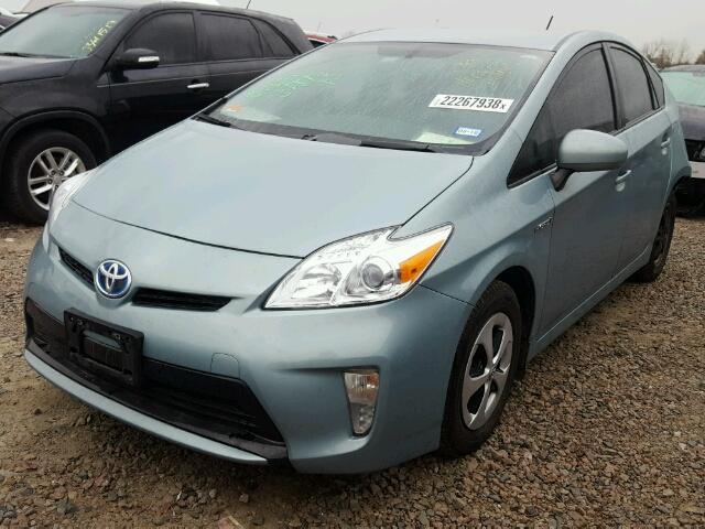 JTDKN3DU5C5375463 - 2012 TOYOTA PRIUS BLUE photo 2