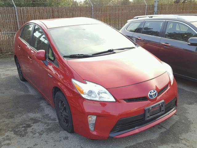 JTDKN3DU0D1628066 - 2013 TOYOTA PRIUS RED photo 1