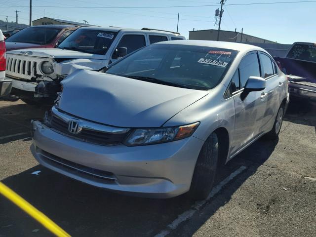 19XFB2F52CE017395 - 2012 HONDA CIVIC LX SILVER photo 2