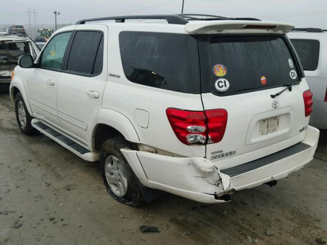 5TDZT38A71S013775 - 2001 TOYOTA SEQUOIA LI WHITE photo 3