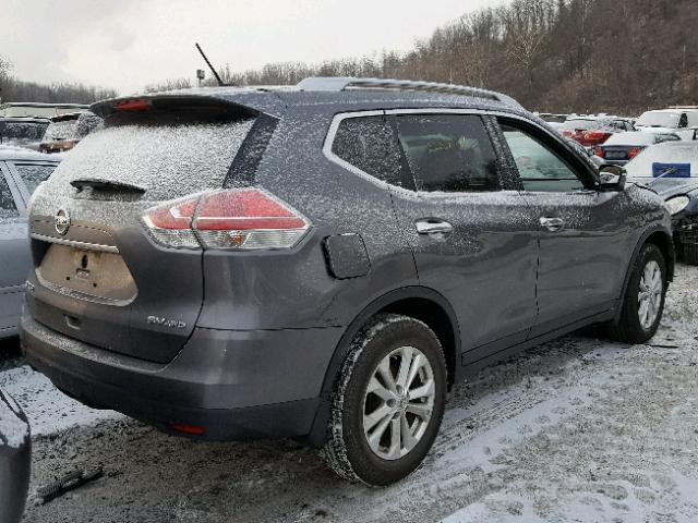 KNMAT2MV0FP578516 - 2015 NISSAN ROGUE S GRAY photo 4