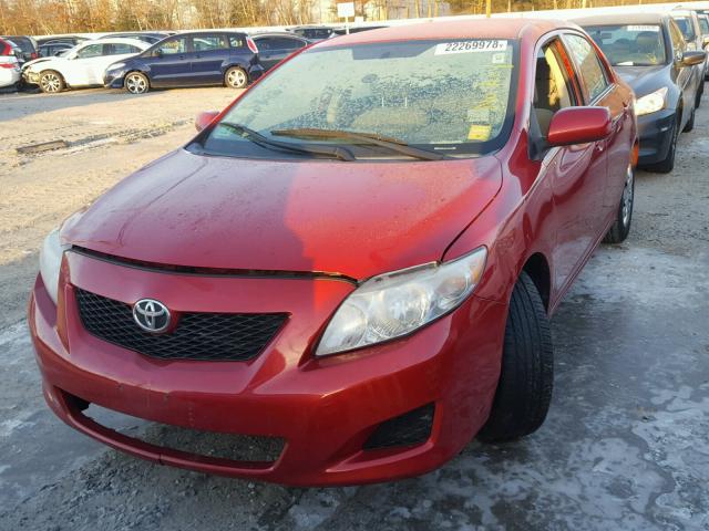 2T1BU4EEXAC338313 - 2010 TOYOTA COROLLA BA RED photo 2