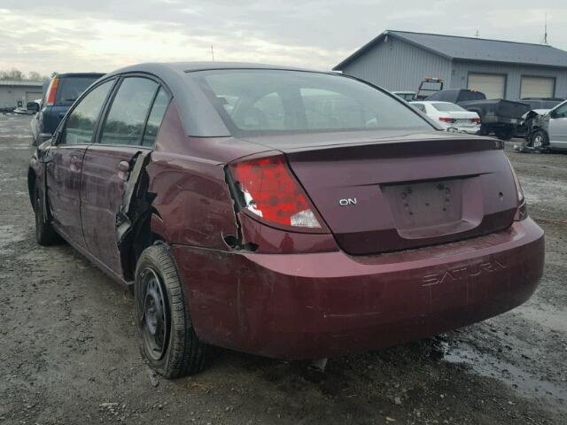 1G8AJ52F63Z112148 - 2003 SATURN ION LEVEL MAROON photo 3