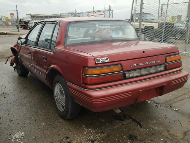 1G2NE54U4MC582436 - 1991 PONTIAC GRAND AM L RED photo 3