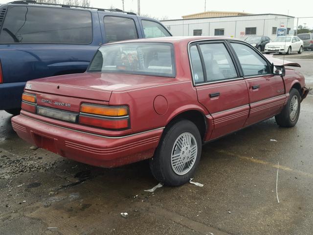 1G2NE54U4MC582436 - 1991 PONTIAC GRAND AM L RED photo 4