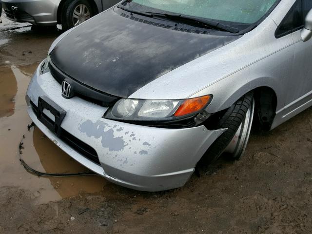 1HGFA16887L006391 - 2007 HONDA CIVIC EX SILVER photo 9