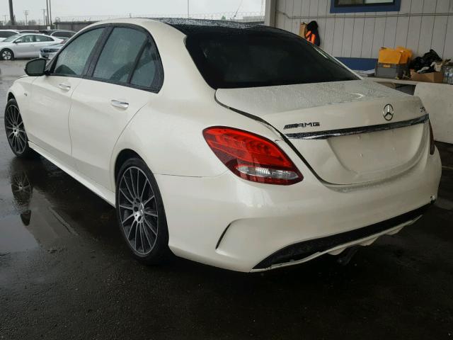 55SWF6EB2HU201349 - 2017 MERCEDES-BENZ C 43 4MATI WHITE photo 3