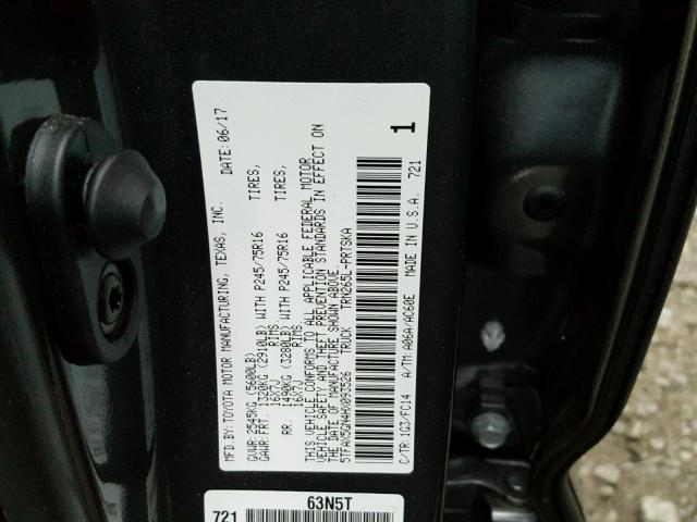 5TFAX5GN4HX093526 - 2017 TOYOTA TACOMA DOU BLACK photo 10