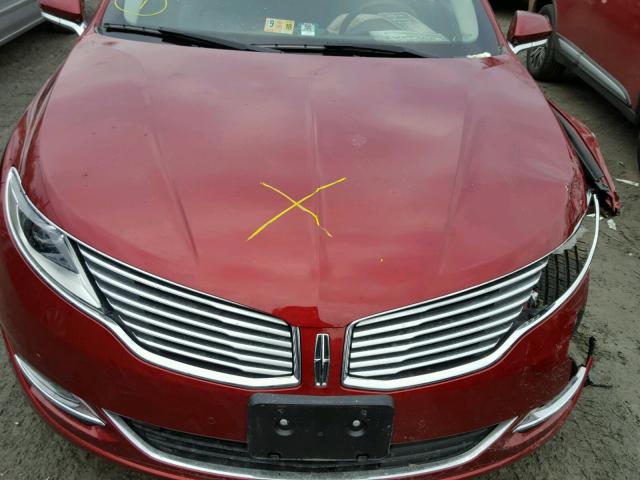 3LN6L2LU0ER831142 - 2014 LINCOLN MKZ HYBRID RED photo 7