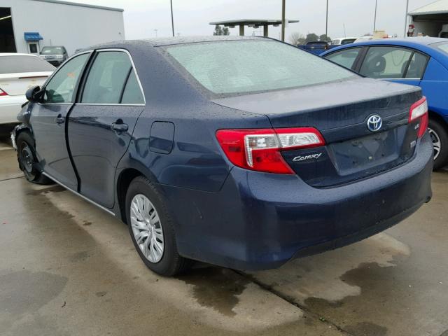 4T1BD1FK3EU116378 - 2014 TOYOTA CAMRY HYBR BLUE photo 3