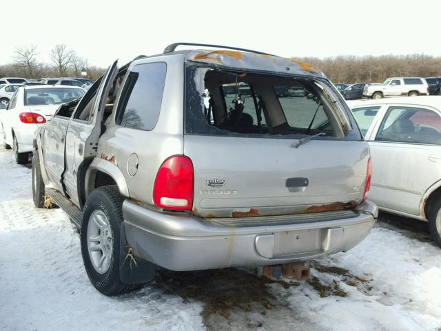 1B4HS28N91F506883 - 2001 DODGE DURANGO BROWN photo 3