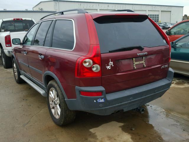 YV1CY59H241050064 - 2004 VOLVO XC90 RED photo 3