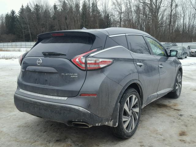 5N1AZ2MH3FN271048 - 2015 NISSAN MURANO S GRAY photo 4