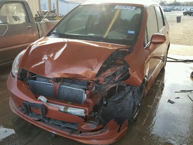 JHMGD38618S048232 - 2008 HONDA FIT SPORT ORANGE photo 2