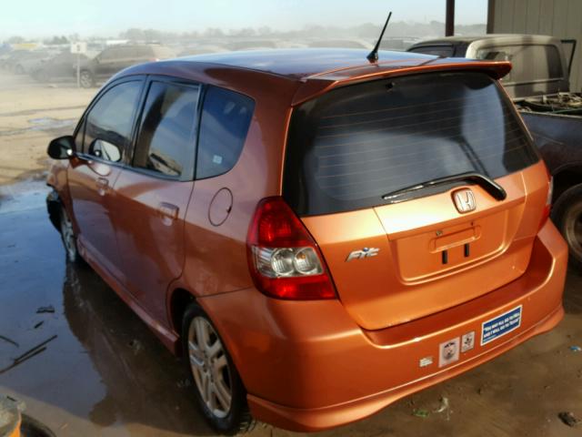 JHMGD38618S048232 - 2008 HONDA FIT SPORT ORANGE photo 3