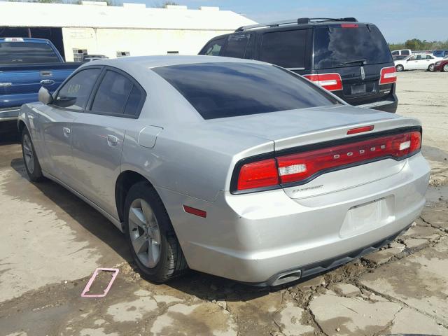 2C3CDXBG0CH125489 - 2012 DODGE CHARGER SE SILVER photo 3