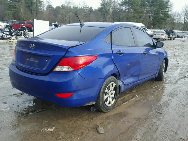 KMHCT4AEXCU058244 - 2012 HYUNDAI ACCENT GLS BLUE photo 4