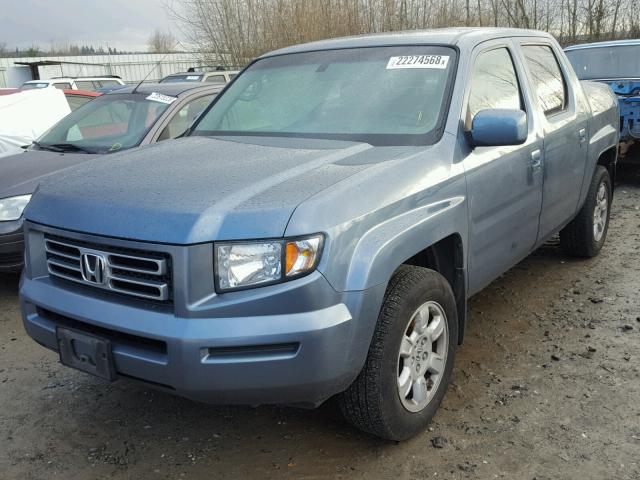 2HJYK16517H537807 - 2007 HONDA RIDGELINE BLUE photo 2