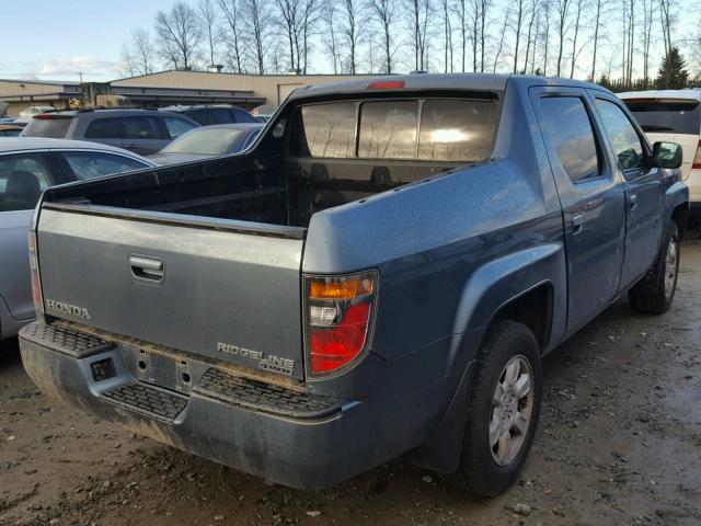 2HJYK16517H537807 - 2007 HONDA RIDGELINE BLUE photo 4