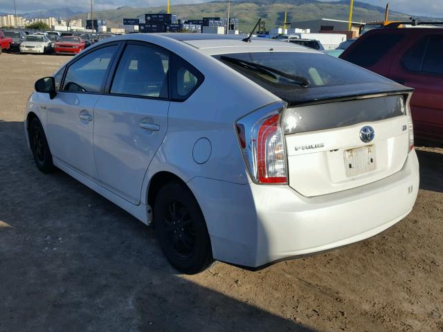 JTDKN3DU5C5513521 - 2012 TOYOTA PRIUS WHITE photo 3