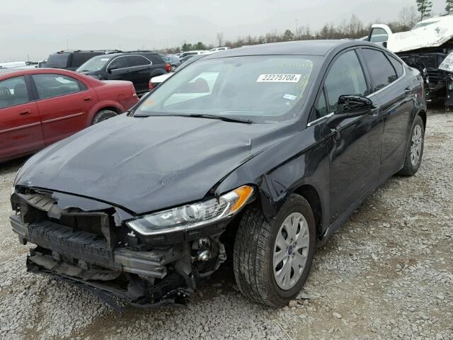 3FA6P0G72DR127627 - 2013 FORD FUSION S BLACK photo 2