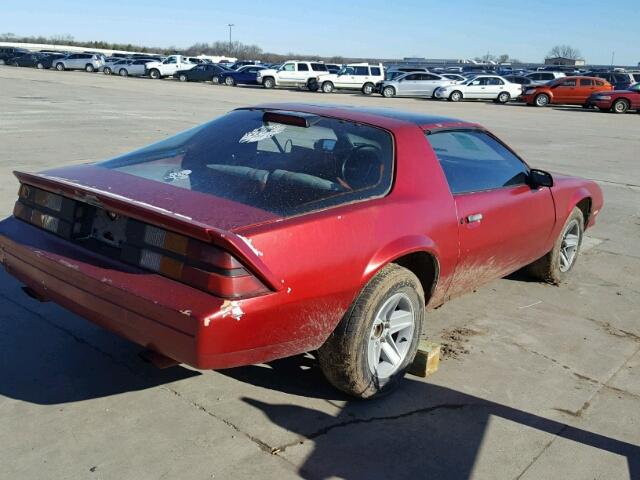 1G1FP87H7GL173192 - 1986 CHEVROLET CAMARO RED photo 4