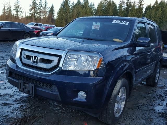 5FNYF4H5XBB105433 - 2011 HONDA PILOT EXL BLUE photo 2