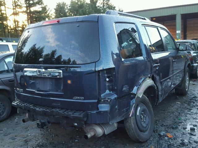 5FNYF4H5XBB105433 - 2011 HONDA PILOT EXL BLUE photo 4