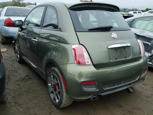 3C3CFFBR1CT223606 - 2012 FIAT 500 SPORT GREEN photo 3