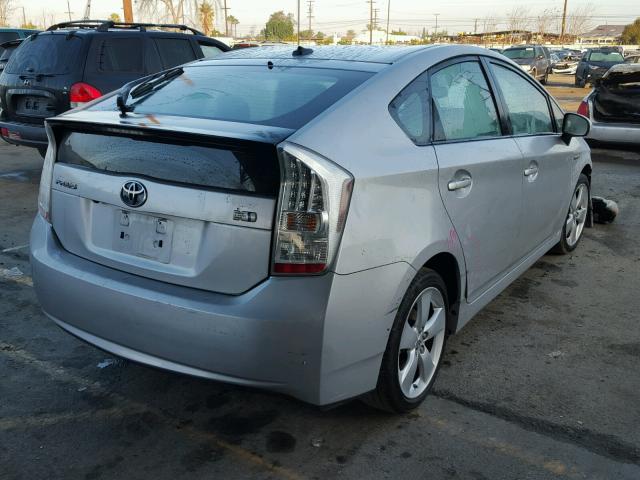 JTDKN3DU0A0051136 - 2010 TOYOTA PRIUS SILVER photo 4