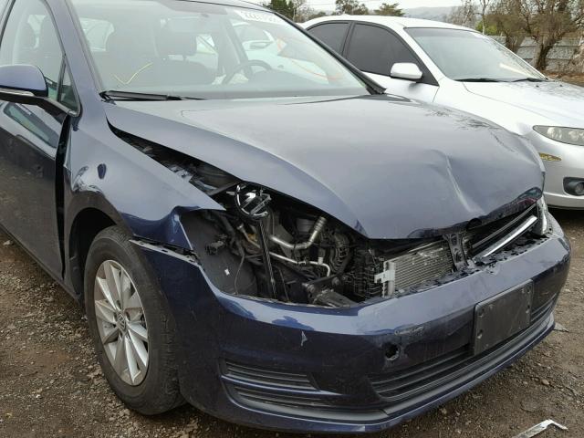 3VW217AUXFM021148 - 2015 VOLKSWAGEN GOLF BLUE photo 9