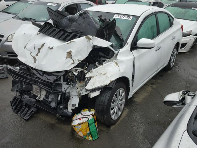 3N1AB7AP3GL666949 - 2016 NISSAN SENTRA S WHITE photo 2