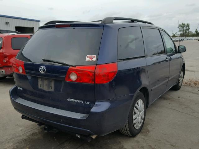 5TDZK23C97S046582 - 2007 TOYOTA SIENNA CE BLUE photo 4