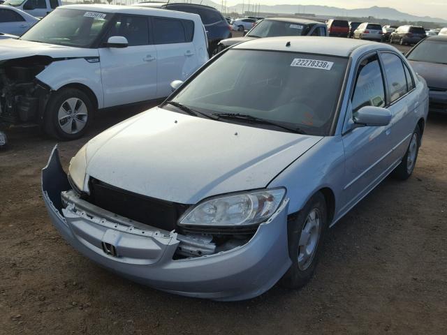 JHMES96684S017654 - 2004 HONDA CIVIC HYBR BLUE photo 2