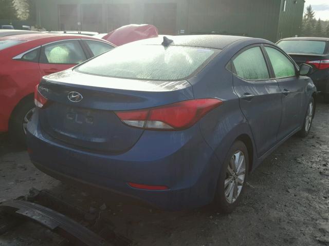 KMHDH4AE6FU382995 - 2015 HYUNDAI ELANTRA SE BLUE photo 4