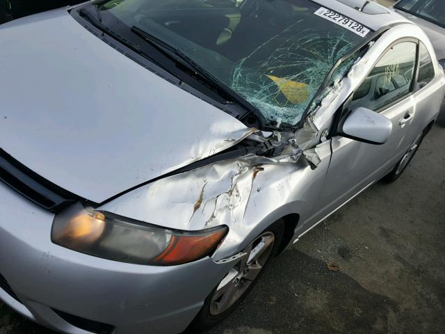 2HGFG12896H582815 - 2006 HONDA CIVIC EX ვერცხლისფერი ფოტო 9