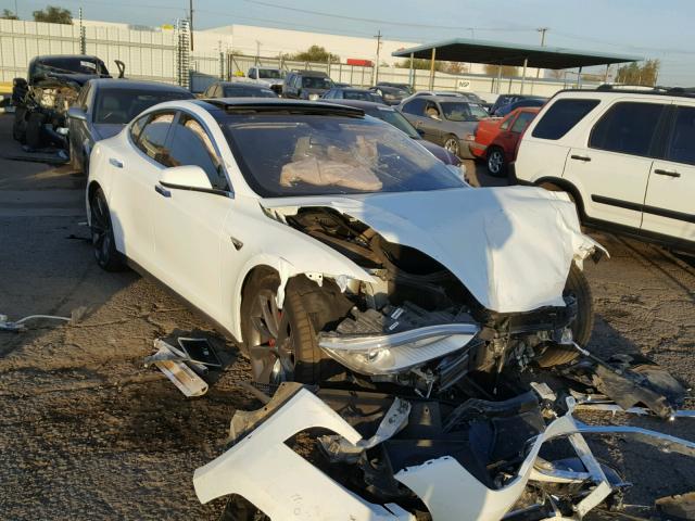 5YJSA1H45FF086368 - 2015 TESLA MODEL S P8 WHITE photo 1