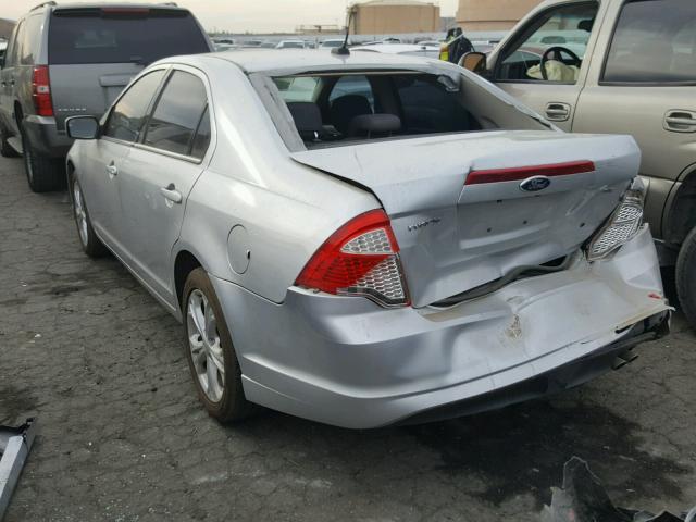 3FAHP0HA5CR416017 - 2012 FORD FUSION SE SILVER photo 3