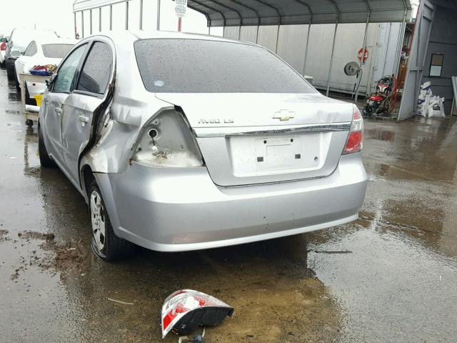 KL1TD56638B001886 - 2008 CHEVROLET AVEO BASE SILVER photo 3