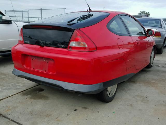 JHMZE13751T001733 - 2001 HONDA INSIGHT RED photo 4