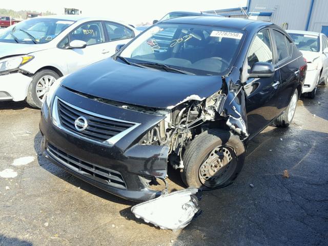 3N1CN7APXCL805999 - 2012 NISSAN VERSA S BLACK photo 2