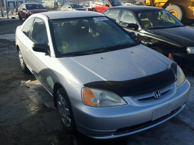 1HGEM22502L801576 - 2002 HONDA CIVIC LX SILVER photo 1