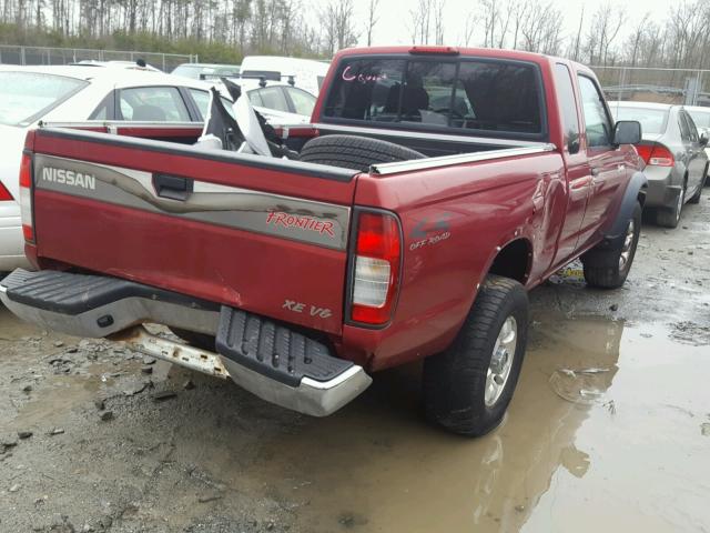 1N6ED26Y2YC386057 - 2000 NISSAN FRONTIER K RED photo 4