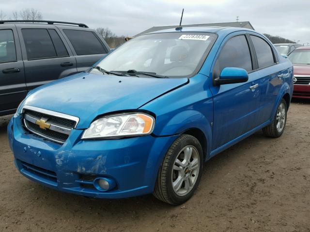 KL1TG56E29B610077 - 2009 CHEVROLET AVEO LT BLUE photo 2