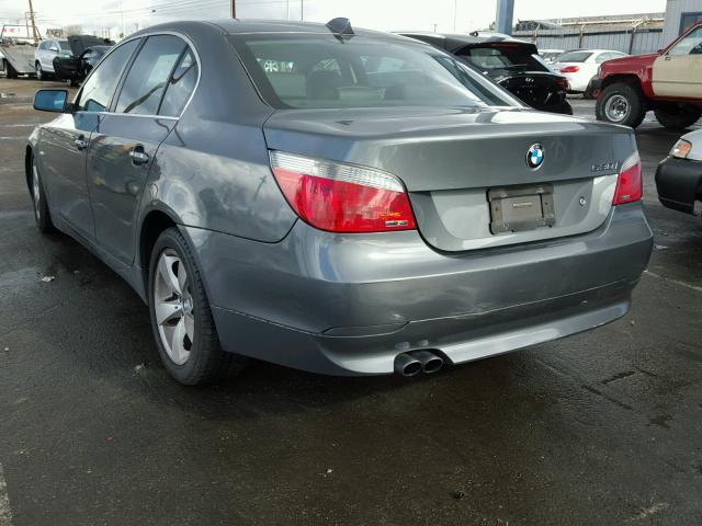 WBANE73507CM52429 - 2007 BMW 530 I GRAY photo 3