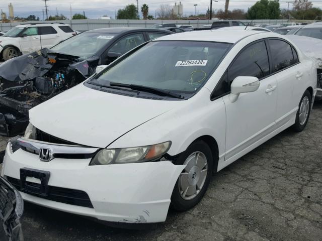 JHMFA36217S030221 - 2007 HONDA CIVIC HYBR WHITE photo 2